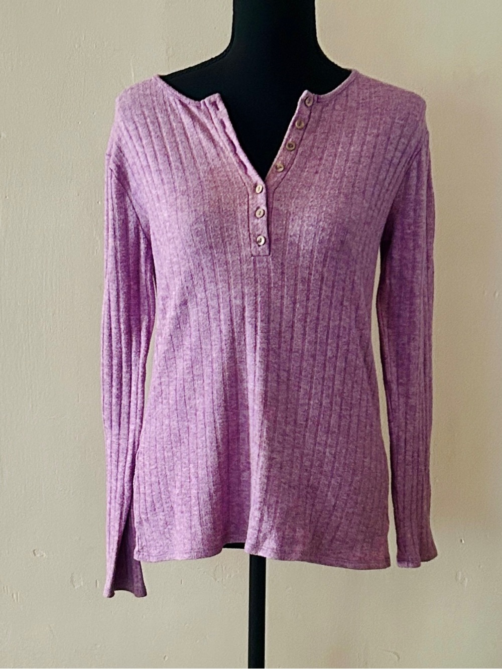 Zenana Henley Long-Sleeve Top